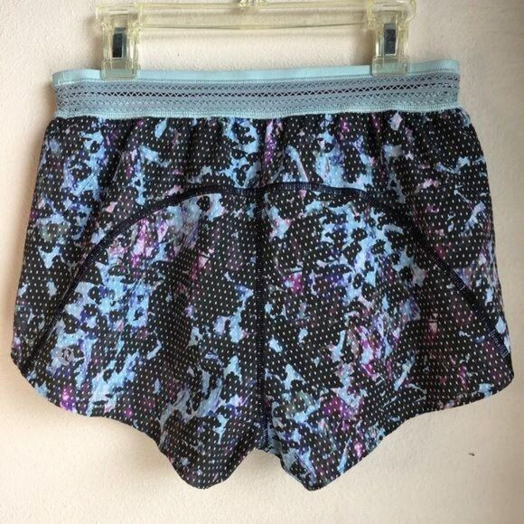 Lululemon Split Second Shorts Floral Sport Tranquil Blue Multi Running Workout 4 - Picture 3 of 9